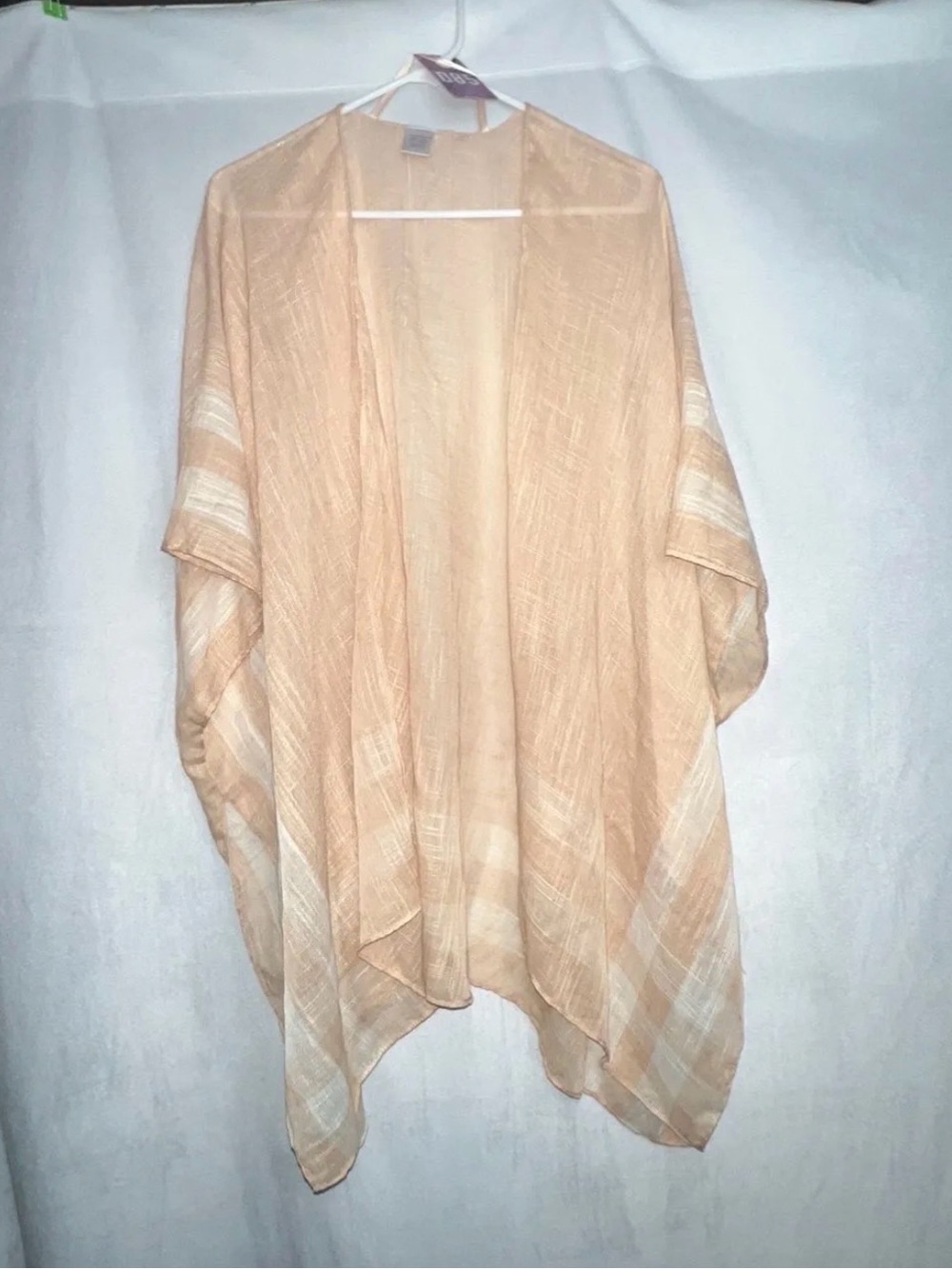 Liz Claiborne OS Light Peach Open-Front Women's Kimono Jacket